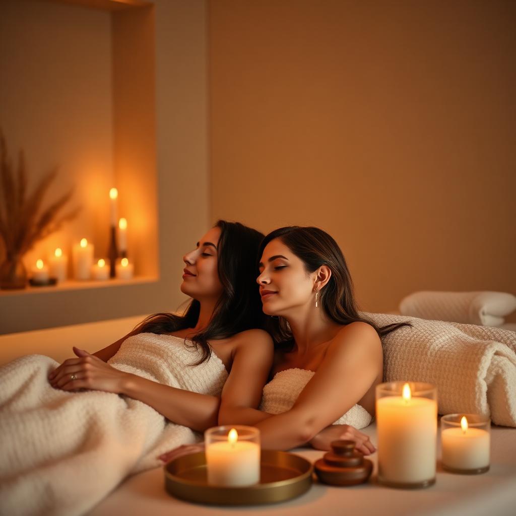 Sala preparada para o SPA a dois na casa Mannah